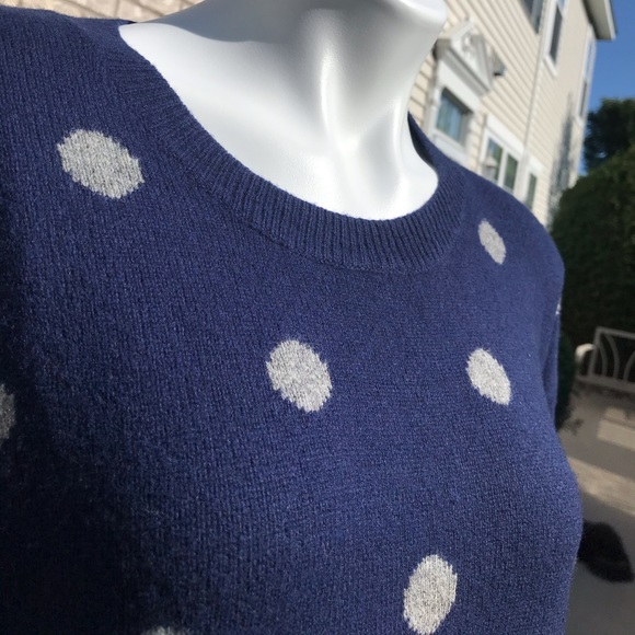 Madewell Merino Wool Polka Dot Color Block Sweater - Picture 6 of 13